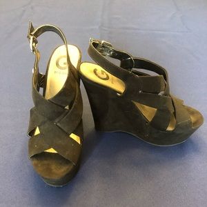 Black Suede Wedges